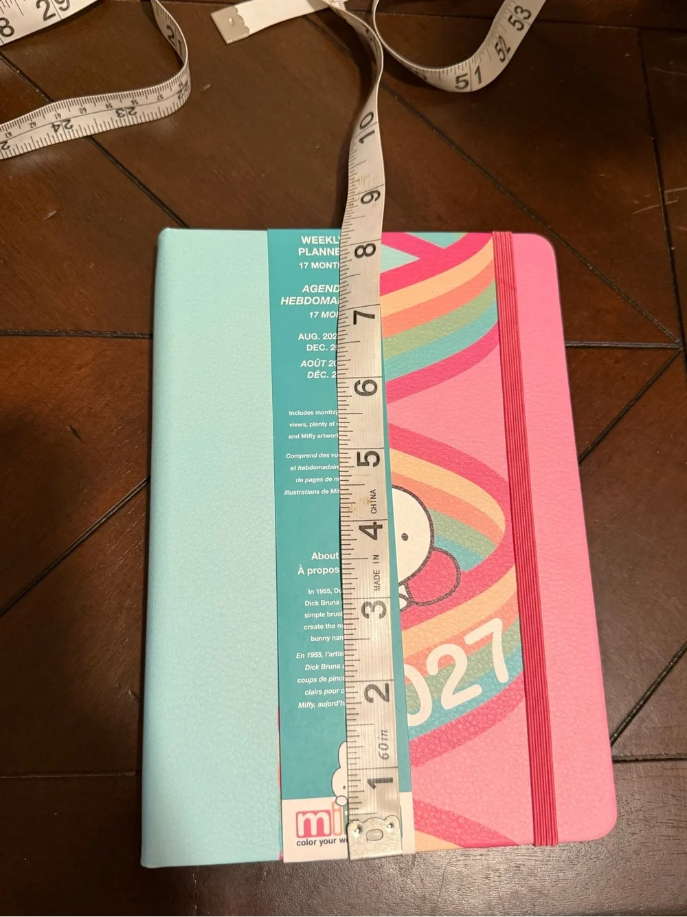 miffy Rainbow Stripes 17-Month Planner in Pink, Teal & Coral:Aug 2026-Dec 2027
